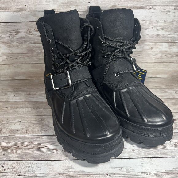 Polo Ralph Lauren Oslo High BT WP Black Waterproof Boots Men’s Size 9 - Picture 1 of 7